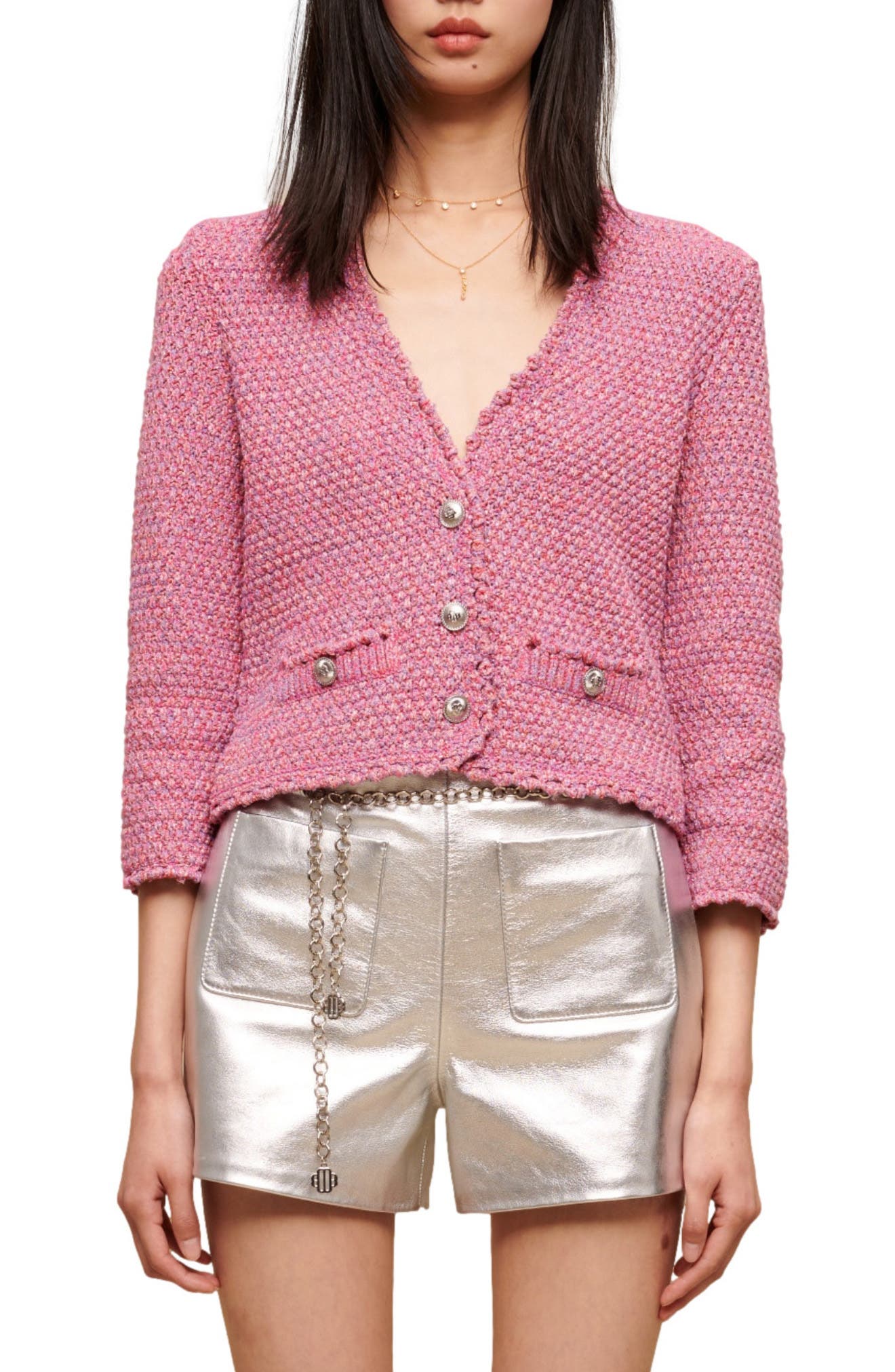 Melt the lady tweed short pants jacket | www.forstec.com