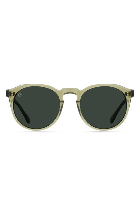 Shop Raen Remmy Polarized Round Sunglasses In Cambria/ Green Polar