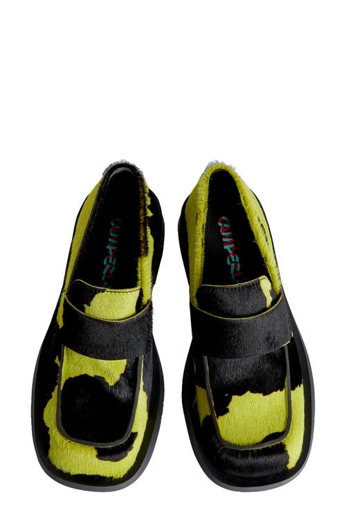 Camperlab Mil 1978 Genuine Calf Hair Loafer In Black/yellow Calf Hair