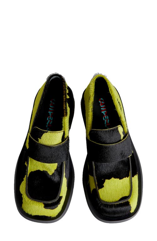 Shop Camperlab Mil 1978 Genuine Calf Hair Loafer In Black/yellow Calf Hair