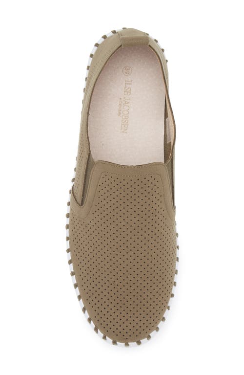 Ilse Jacobsen Tulipu Perforated Platform Sneaker In Deep Olive