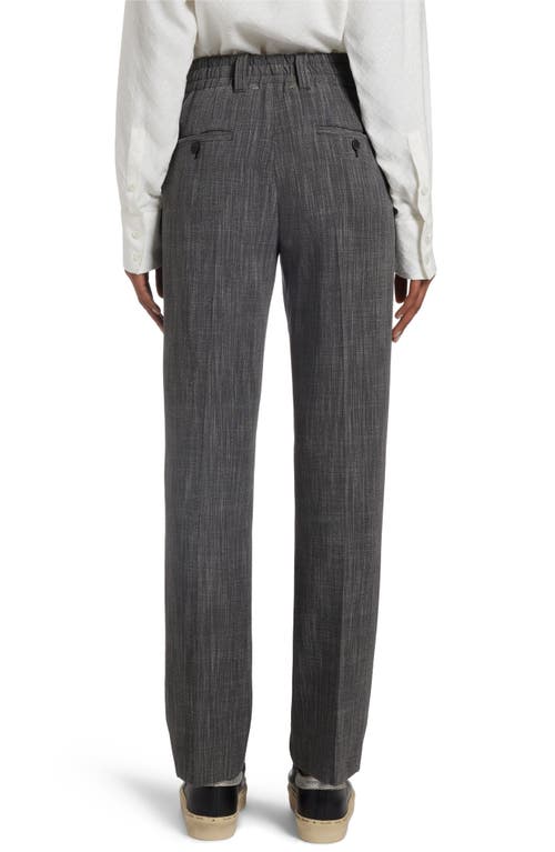 Golden Goose Journey Ws Pant Tapered High Waisted Wool Blend F In Grey/white