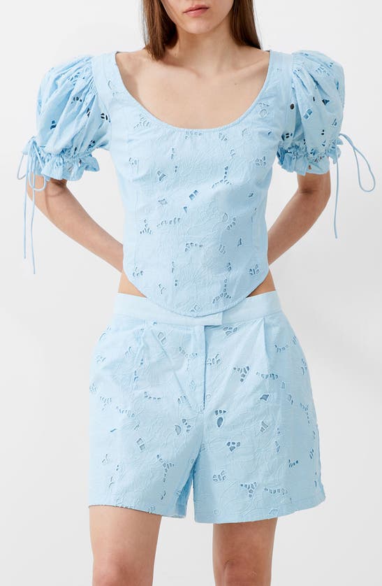 Shop French Connection Rhodes Eyelet Top In Cashmere Blue