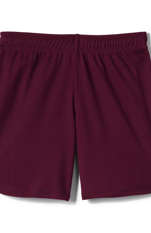 Shop Lands' End School Uniform Girls Mesh Gym Shorts In Burgundy