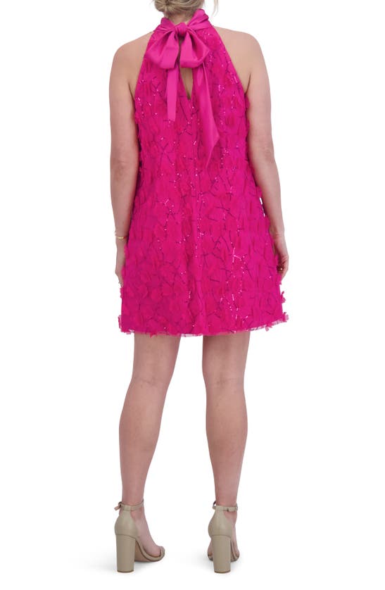 Shop Eliza J Sequin Appliqué Shift Dress In Hot Pink