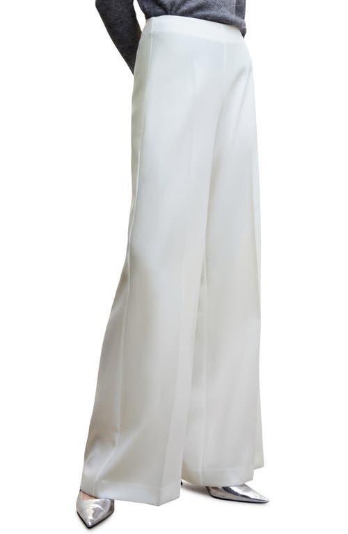 MANGO High Waist Palazzo Pants Ecru at Nordstrom,