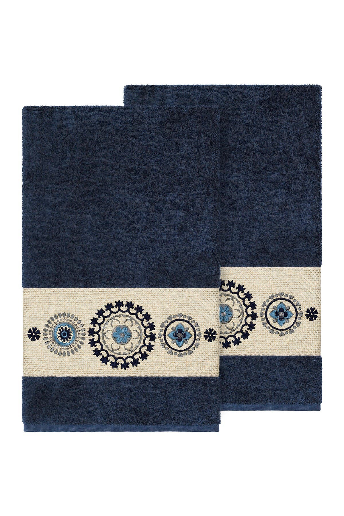 Linum Home Turkish Cotton Geometric Design Bath Towel