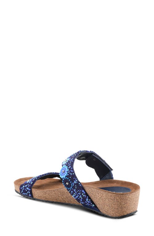 Azura By Spring Step Bahama Embellished Slide Sandal In Navy Multi