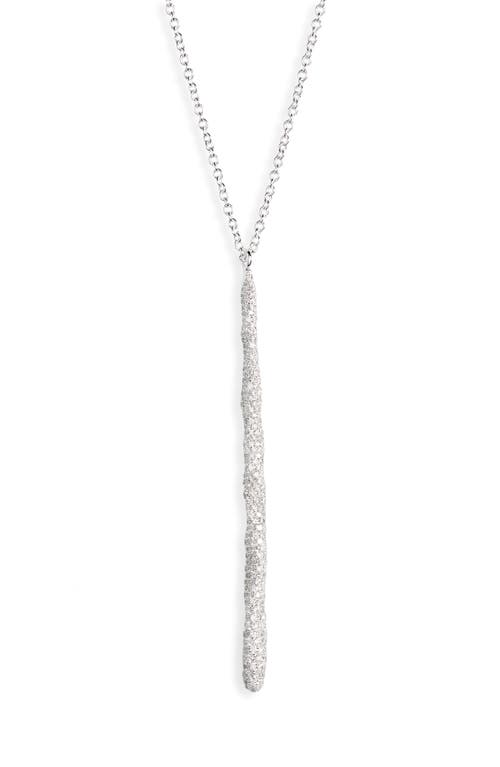 Ippolita Stardust Pavé Diamond Squiggle Stick Pendant Necklace in Silver at Nordstrom, Size 16