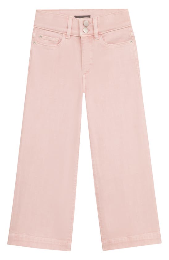 Dl1961 Kids' Lily High Waist Wide Leg Jeans In Pink Peony
