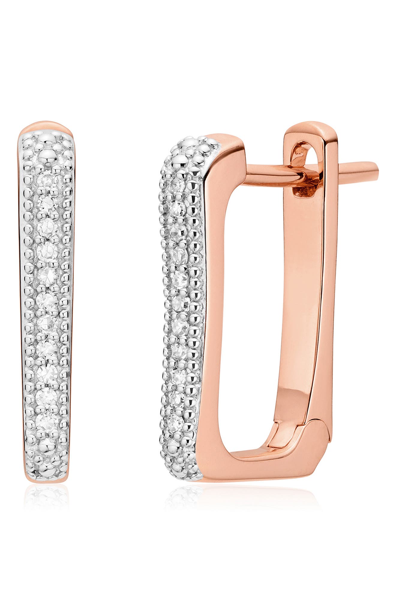 alta capture huggie diamond earrings