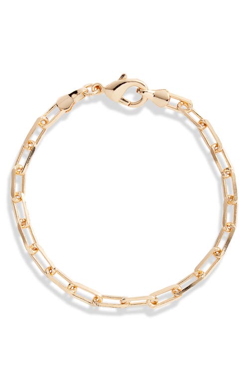 Paper Clip Chain Bracelet in Gold