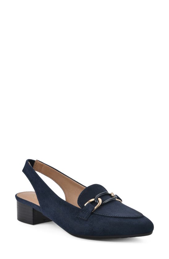 White Mountain Footwear Boreal Slingback Mule In Navy/ Fabric