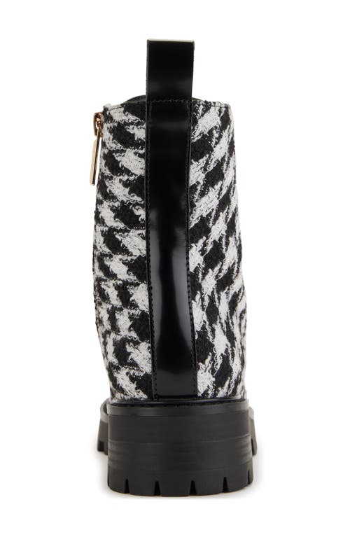 Shop Karl Lagerfeld Paris Mela Tweed Combat Boot In 005 - Black/white