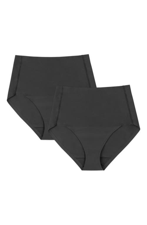 Shop Proof ® Assorted 2-pack Period & Leak Resistant High Waist Super Light Absorbency Smoothing Briefs In Black/black