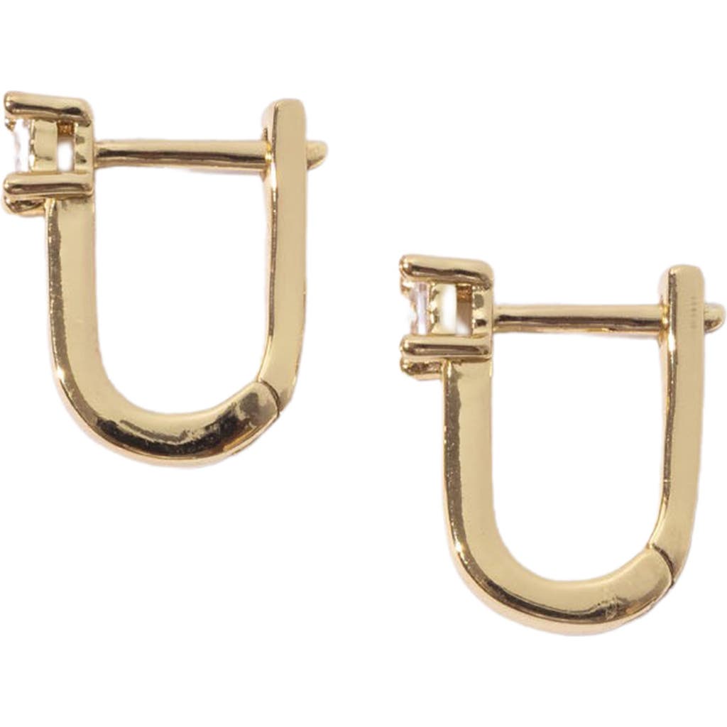 Miranda Frye Valentina Cubic Zirconia Huggie Hoop Earrings In Gold