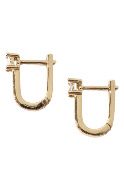 Valentina Cubic Zirconia Huggie Hoop Earrings in Gold