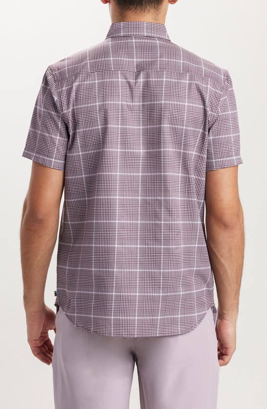 Shop Union Print Ub Tech Short Sleeve Stretch Aero Mesh Button-up Shirt In Thistle