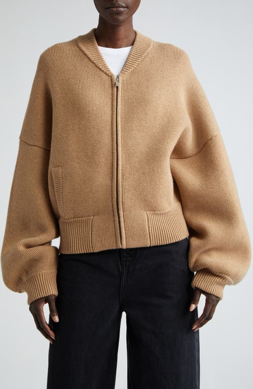 The Rhea Cashmere Knit Jacket in Camel