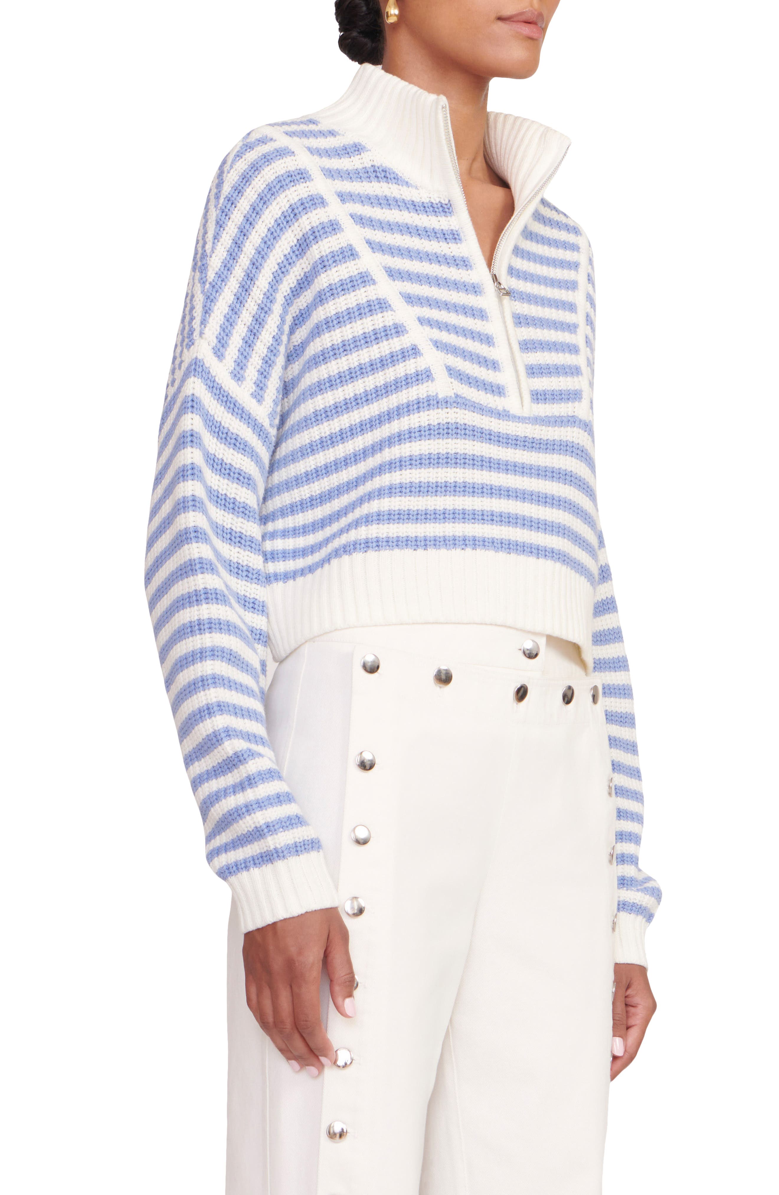 Staud  Parker Striped Crop Sweater