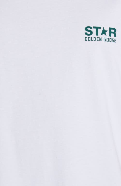 Shop Golden Goose Big Star Graphic Tee In Optic White/green