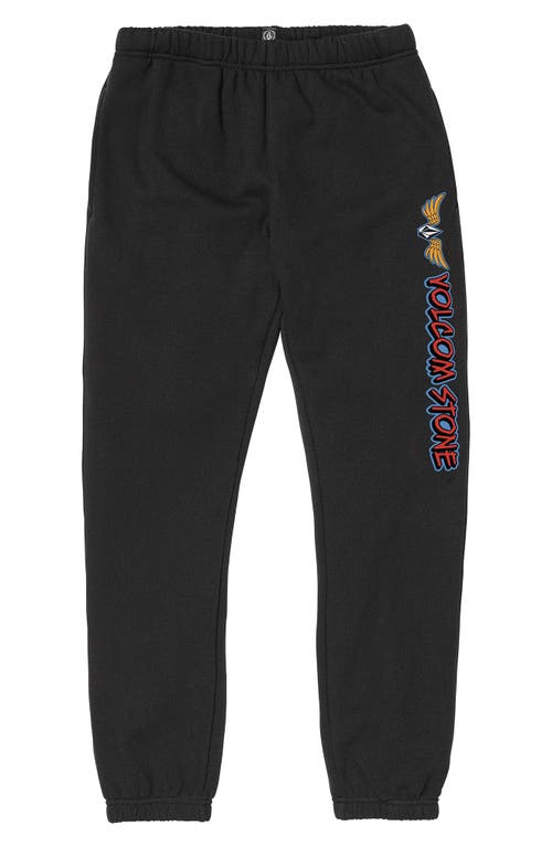 Volcom Kids' Caiden Fleece Logo Sweatpants in Black at Nordstrom, Size Xl