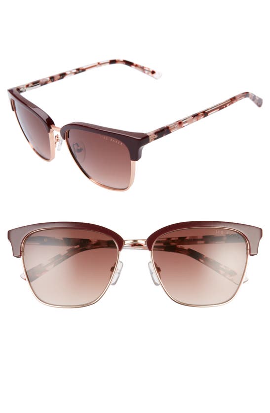 Ted Baker 54mm Gradient Sunglasses In Burgundy/ Red | ModeSens display picture 3