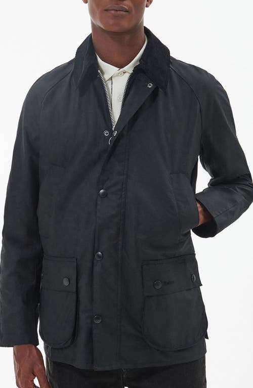 Shop Barbour Ashby Waxed Cotton Jacket In Black Classic