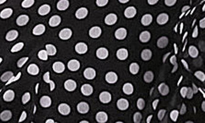 Shop Topshop Polka Dot Long Sleeve Chiffon Minidress In Black Multi