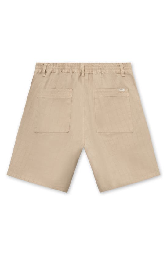 Shop Forét Sienna Check Textured Organic Cotton Ripstop Shorts In Khaki