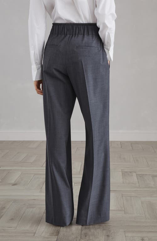 Shop Brunello Cucinelli Loose Track Trousers In Lignite Grey