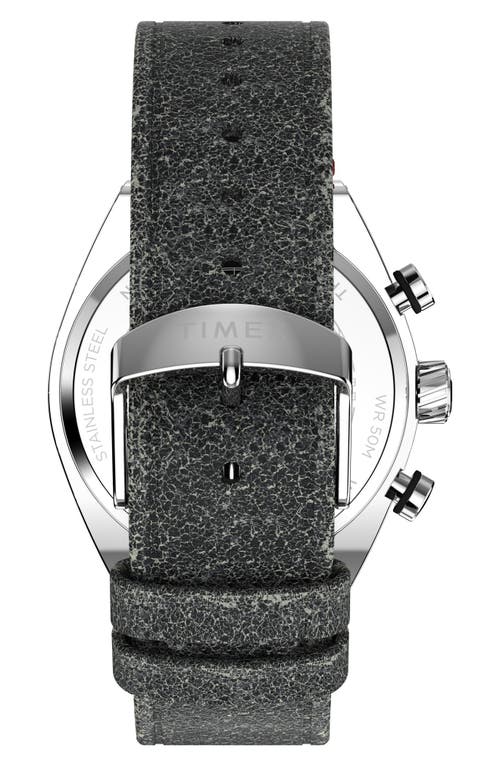 Timex ® Legacy Tonneau Chronograph Leather Strap Watch, 42mm In Black