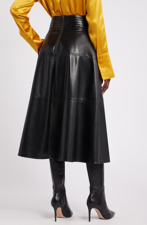 Shop Nordstrom X Harlem's Fashion Row Megan Renee Faux Leather Tiered Skirt In Black