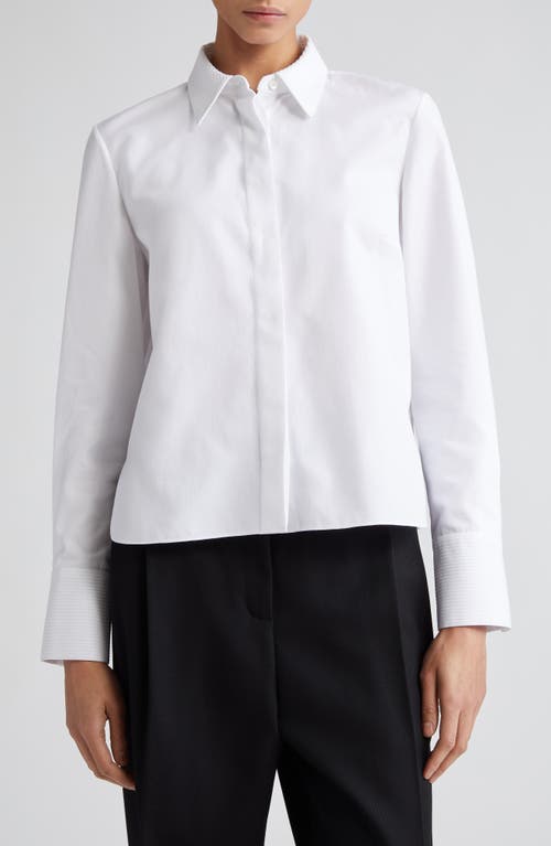 Brooks Cotton Button-Up Shirt in White