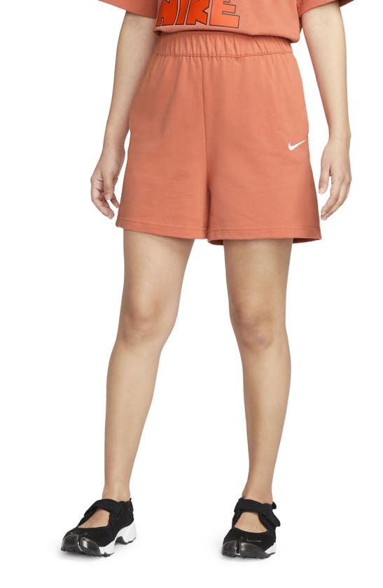 Nike Sportswear Women's Jersey Shorts In Madder Root/ White