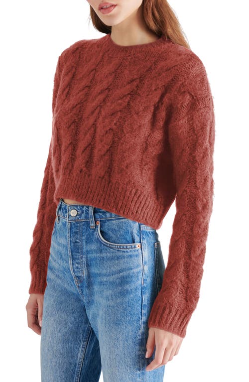 Shop Steve Madden Ceronne Cable Stitch Sweater In Baked Apple