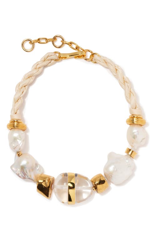 Glass Beach Cultured Pearl Collar Necklace in Ivory