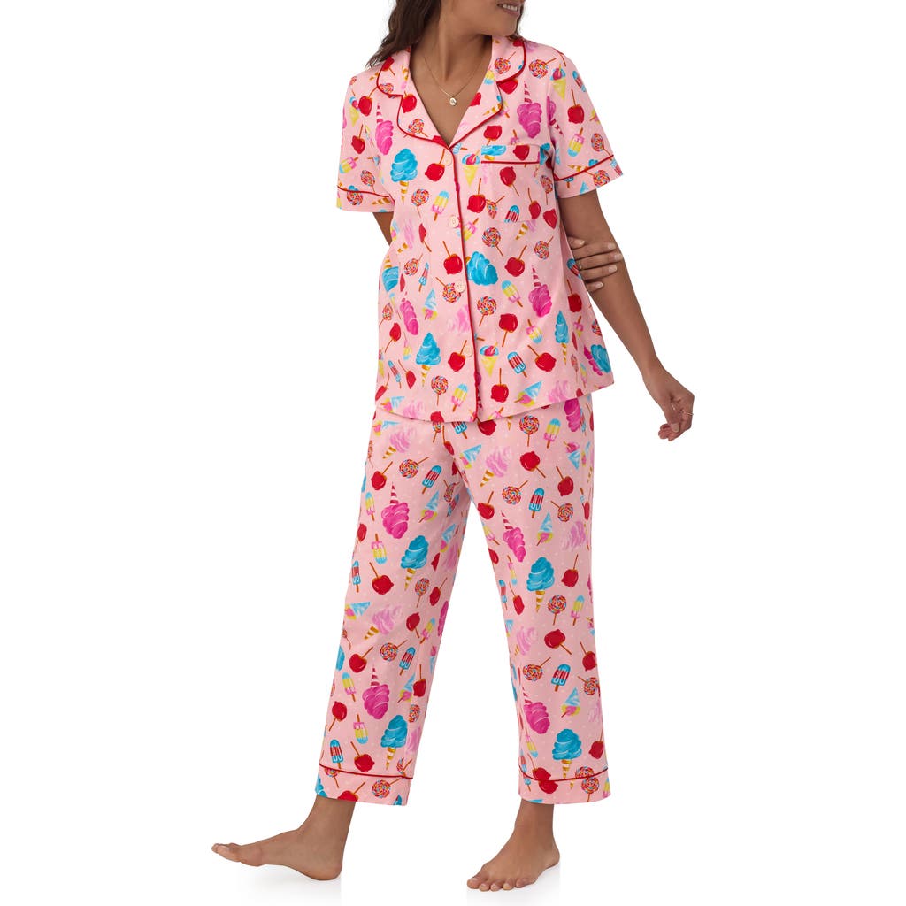 Bedhead Pajamas Print Jersey Crop Pajamas In Sweet Treats