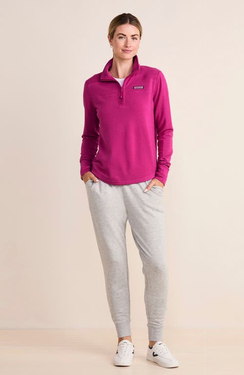 Shop Vineyard Vines Dreamcloth Relaxed Half Zip Sweatshirt In Vivid Fuchsia Hthr