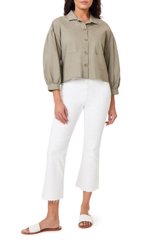 Shop Habitual Cotton Button-up Shirt In Clover