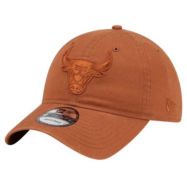 New Era Brown Chicago Bulls Colorpack Tonal 9twenty Adjustable Hat In Burgundy