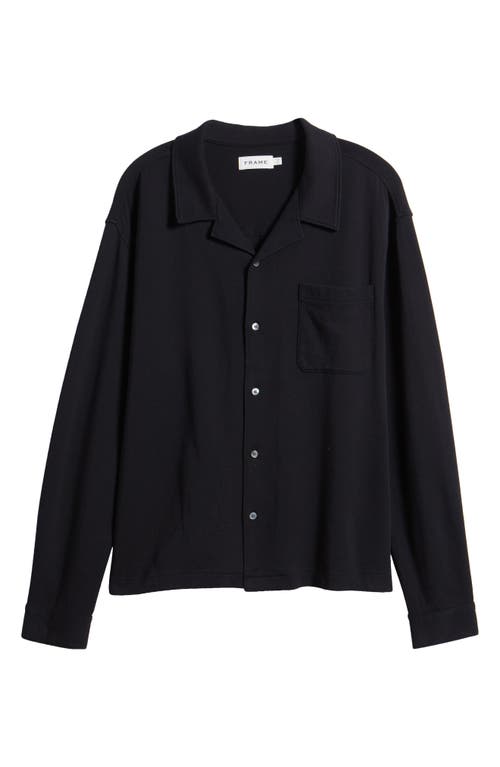 Frame Long Sleeve Duo Fold Relaxed Shirt In Black