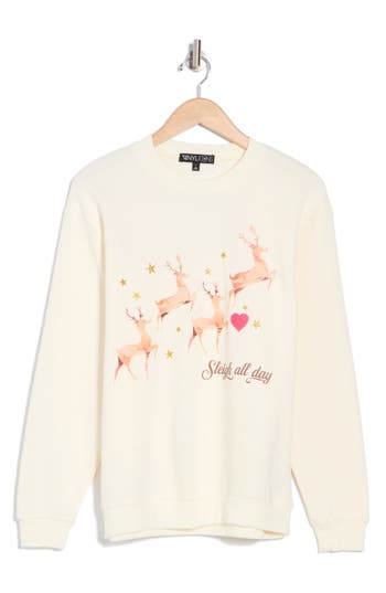 VINYL ICONS VINYL ICONS SLEIGH ALL DAY CREWNECK FLEECE SWEATSHIRT 