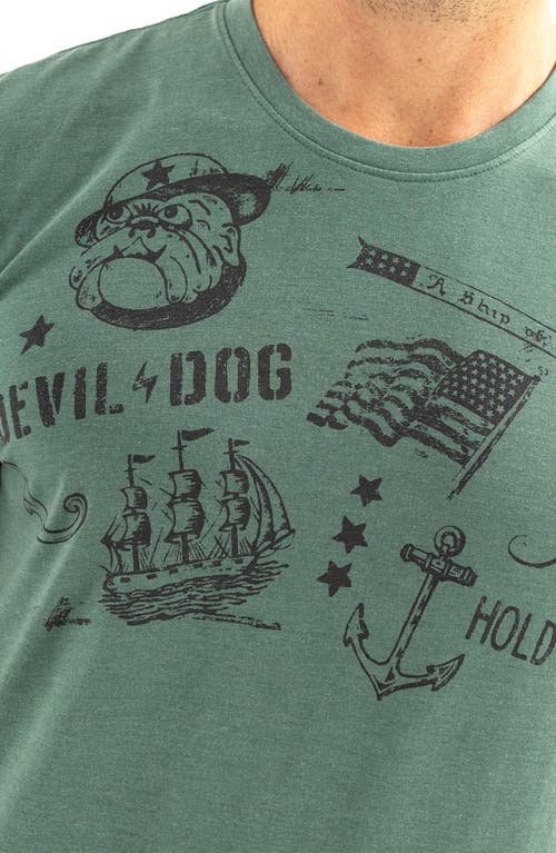 Devil-dog Dungarees Man's Best Friend Graphic T-shirt In Spruce