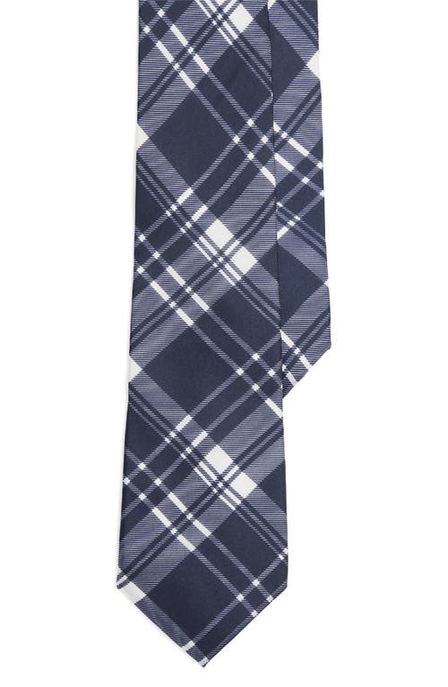 Ralph Lauren Purple Label Plaid Silk Tie in Navy/White at Nordstrom