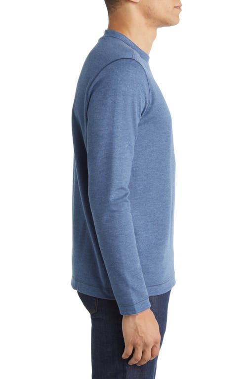 Shop Johnston & Murphy Reversible Cotton & Modal Blend Sweater In Blue/light Grey