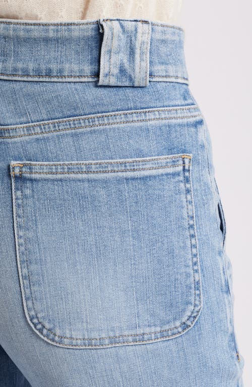 Frame The Lax Frayed High Waist Flare Jeans In Carpenter
