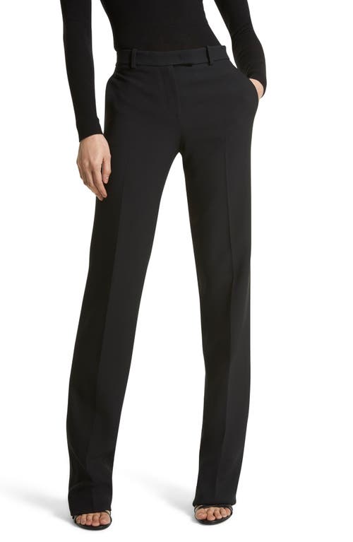 Michael Kors Collection Carolyn Double Face Crepe Straight Leg Pants Black at Nordstrom,