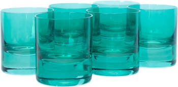 Estelle Colored Glass Tinted Rocks Glasses 6-Piece Set Gray