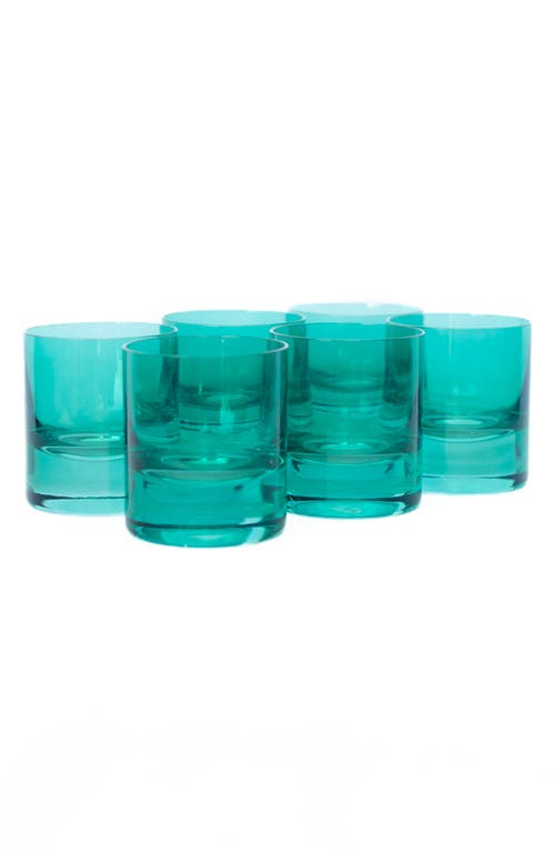 Estelle Colored Glass Set of 6 Rocks Glasses in Emerald Green at Nordstrom